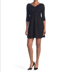 🆕 The Vanity Room Knit Overlap Rib Dress black size large